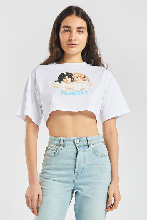 Vintage Angels Crop T-Shirt White